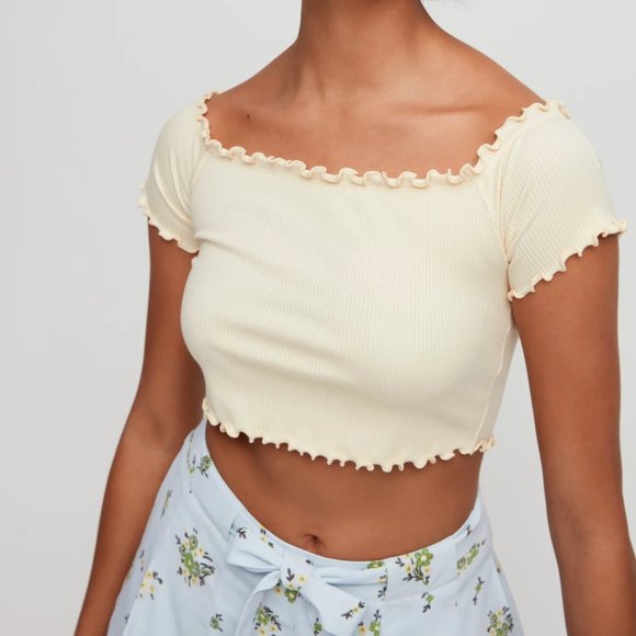 Aritzia 'Sunday Best' Off-Shoulder Crop Top - Picture 5 of 11